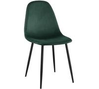 CLP Chaise de Salle à Manger rembourrée Napier, Chaise de Cuisine avec Dossier et Structure métallique, Peut Supporter jusqu'à 150 kg, Couleur:Vert, Matériel:Velours