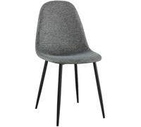 CLP Chaise de Salle à Manger rembourrée Napier, Chaise de Cuisine avec Dossier et Structure métallique, Peut Supporter jusqu'à 150 kg, Couleur:Gris, Matériel:Tissu