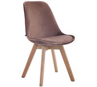 CLP Chaise De Salle A Manger Retro Borneo V2 Velours I Chaise Visiteur Pieds en Bois Syle Scandinave, Couleur:Marron, Couleur du Cadre:Natura