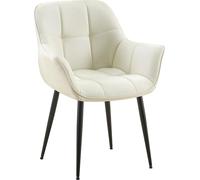 CLP Chaise de salle à manger Roseville matelassée,tissu crème