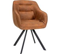 CLP Chaise de salle à manger Russel velours ou tissu,marron tissu vintage