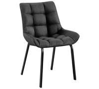 CLP Chaise de Salle à Manger Saranda I Chaise rembourrée avec revêtement en Tissu ou Velours I Chaise de Cuisine avec Structure et Dossier, Couleur:Gris Titan, Matériel:Tissu