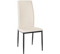 CLP Chaise de Salle à Manger Savino I Chaise de Cuisine avec piètement à Quatre Pieds, Couleur:crème, Matériel:Similicuir