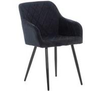 CLP Chaise de salle à manger Shila avec Piètement en Métal noir , Noir /Velours Noir G