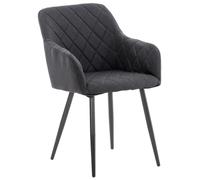 CLP Chaise de salle à manger Shila avec Piètement en Métal noir , Noir /Tissu noir G