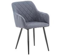 Chaise Clp Trading CLP Chaise de salle à manger Shila avec Piètement en Métal noir , Gris foncé/Tissu