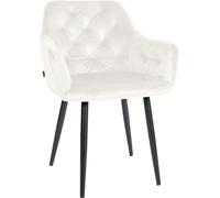 CLP Chaise de salle à manger Stanley velours,crème