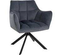CLP Chaise de salle à manger Swing revêtement velours,noir noir