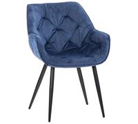 -CLP-Chaise de salle à manger Tanna en Velours avec Piètement en Métal noir-Array