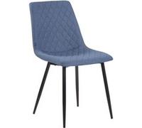 CLP Chaise de salle à manger Telde en tissu avec Piètement en Métal noir mat , Bleu bleu G
