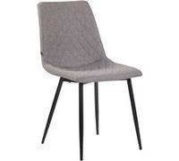 CLP Chaise de salle à manger Telde en tissu avec Piètement en Métal noir mat , Gris gris G