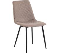 CLP Chaise De Salle A Manger Telde en Tissu I Chaise De Cuisine avec Assise rembourrée I Piètement en Métal I Chaise De Visiteur, Couleur:Taupe