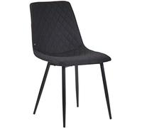 CLP Chaise De Salle A Manger Telde en Tissu I Chaise De Cuisine avec Assise rembourrée I Piètement en Métal I Chaise De Visiteur, Couleur:Noir