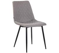Chaise Clp Trading CLP Chaise de salle à manger Telde en tissu avec Piètement en Métal noir mat , Gris