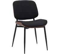 CLP Chaise de Salle à Manger Tiffin I Chaise rembourrée avec Bois courbé I Chaise de Cuisine avec Dossier I Chaise d'attente rembourrée, Couleur:Noyer/Noir, Matériel:Tissu