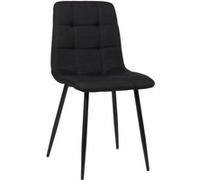 CLP Chaise de salle à manger Tilde avec Piètement en métal noir , Noir /Tissu noir G