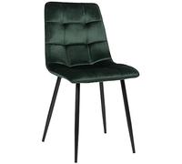 CLP Chaise De Salle A Manger Tilde en Tissu Ou Velours I Chaise avec Surface D'assise Matelassée Pieds en Metal I Charge Max.150 Kg, Couleur:Vert, matière:Velours