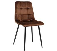 Chaise de Salle à Manger Tilde en Velours - CLP - Vintage - Marron