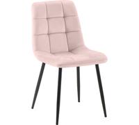 CLP Chaise de salle à manger Tilde Housse rembourrée piquée avec dossier jusqu'à 150 kg,rose velours