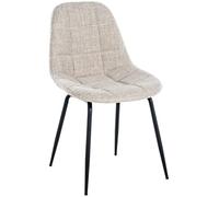 CLP Chaise De Salle A Manger Tom en Tissu Ou Similicuir I Assise Matelassée Pieds en Metal I Charge Max.150 Kg, Couleur:crème, Matériel:Tissu