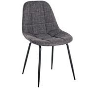 CLP Chaise De Salle A Manger Tom en Tissu Ou Similicuir I Assise Matelassée Pieds en Metal I Charge Max.150 Kg, Couleur:Gris Clair, Matériel:Tissu