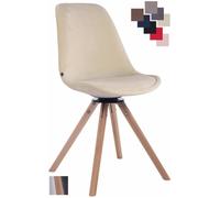 CLP Chaise de salle à manger Troyes Pivotant en velours avec piétement rond , Crème/Nature