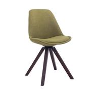 Chaise de salle à manger Troyes Pivotante en Tissu Piètement Carré , Vert/Noyer G