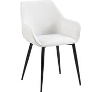CLP Chaise de salle à manger Vessa avec rembourrage et dossier confortables,tissu crème