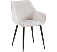CLP Chaise de salle à manger Vessa avec rembourrage et dossier confortables,velours gris clair