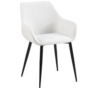 CLP Chaise De Salle à Manger Vessa I Chaise De Cuisine avec Structure Métallique I Chaise De Salon avec Rembourrage Et Dossier, Couleur:crème, Matériel:Tissu