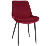 CLP Chaise de Salle à Manger Victoria I Chaise rembourrée recouverte de Velours I avec Protections de Sol, Couleur:Rouge