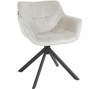 CLP Chaise de Salle à Manger Westport avec revêtement en Velours I Rembourrage de Haute qualité I Chaise pivotante avec Fonction de Rappel, Couleur:crème