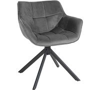 CLP Chaise de Salle à Manger Westport avec revêtement en Velours I Rembourrage de Haute qualité I Chaise pivotante avec Fonction de Rappel, Couleur:Gris