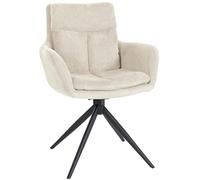 CLP Chaise de Salle ‡ Manger Vilas I Chaise rembourrÈe pivotante avec revÍtement en Tissu, Couleur:crËme