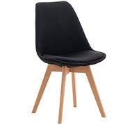 CLP Chaise de Salle à Manger Linares Plastique I Tissu I Velours I Velours côtelé I Fauteuil avec Structure en Bois, Couleur:Noir, Matériel:Tissu