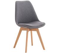 CLP Chaise de Salle ŕ Manger Linares Plastique I Tissu I Velours I Velours côtelé I Fauteuil avec Structure en Bois, Couleur:Gris, Matériel:Tissu