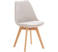 CLP Chaise de Salle à Manger Linares Plastique I Tissu I Velours I Velours côtelé I Fauteuil avec Structure en Bois, Couleur:Gris Clair, Matériel:Velours