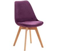 CLP Chaise de Salle ŕ Manger Linares Plastique I Tissu I Velours I Velours côtelé I Fauteuil avec Structure en Bois, Couleur:Violet, Matériel:Velours