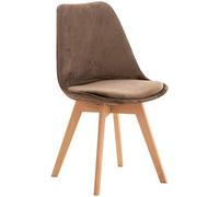 CLP Chaise de Salle ŕ Manger Linares Plastique I Tissu I Velours I Velours côtelé I Fauteuil avec Structure en Bois, Couleur:Marron foncé, Matériel:Velours