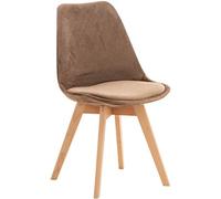 CLP Chaise de Salle ŕ Manger Linares Plastique I Tissu I Velours I Velours côtelé I Fauteuil avec Structure en Bois, Couleur:Marron, Matériel:Velours