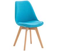 CLP Chaise de Salle ŕ Manger Linares Plastique I Tissu I Velours I Velours côtelé I Fauteuil avec Structure en Bois, Couleur:Turquoise, Matériel:Tissu