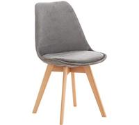 CLP Chaise de Salle ŕ Manger Linares Plastique I Tissu I Velours I Velours côtelé I Fauteuil avec Structure en Bois, Couleur:Gris, Matériel:Velours