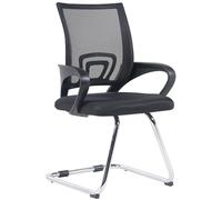 CLP Chaise De Visiteurs Eureka en Maille I Siège Zone D'attente avec Accoudoirs I Chaise avec Piètement en Métal I Patins antidérapant, Couleur:Noir