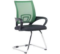 CLP Chaise De Visiteurs Eureka en Maille I Siège Zone D'attente avec Accoudoirs I Chaise avec Piètement en Métal I Patins antidérapant, Couleur:Vert