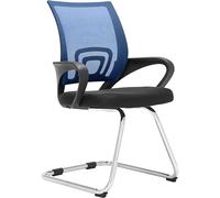 CLP Chaise De Visiteurs Eureka en Maille I Siège Zone D'attente avec Accoudoirs I Chaise avec Piètement en Métal I Patins antidérapant, Couleur:Bleu