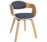 CLP Chaise Design Retro Kingston Tissu I Chaise De Cuisine avec Accoudoirs I Siège Et Dossier Rembourrés I Chaise De Salle D'Attente Chic, Couleur:Natura/Bleu