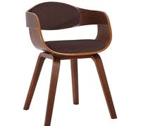 CLP Chaise Design Retro Kingston Tissu I Chaise De Cuisine avec Accoudoirs I Siège Et Dossier Rembourrés I Chaise De Salle D'Attente Chic, Couleur:Noyer/Marron