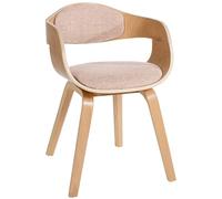 CLP Chaise Design Retro Kingston Tissu I Chaise De Cuisine avec Accoudoirs I Siège Et Dossier Rembourrés I Chaise De Salle D'Attente Chic, Couleur:Nature/crème