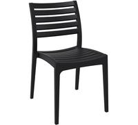 CLP Chaise D'Extérieur Ares en Plastique I Chaise De Balcon Empilable I Chaise De Terrasse Confortable I Chaise Solide avec Charge Max. 160Kg, Couleur:Noir