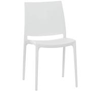 CLP Chaise D'Extérieur Empilable Maya en Plastique I Chaise De Balcon Résistante Aux UV I Chaise De Terrasse, Couleur:Blanc